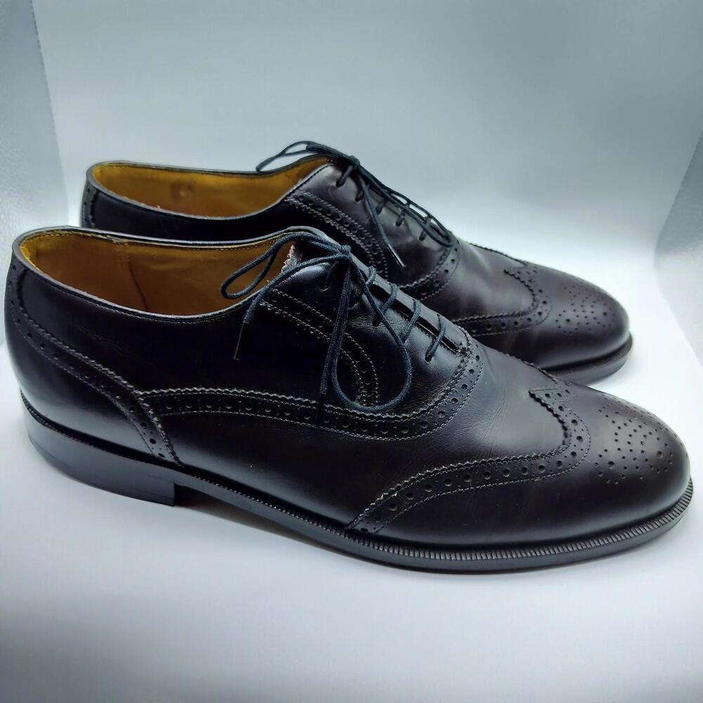 Rare 1963 Florsheim 93363 Dark Brown Pebble Calf 11D Imperial Wingtips